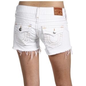 True Religion Women's White Jean Shorts Size 29 Waist 16"